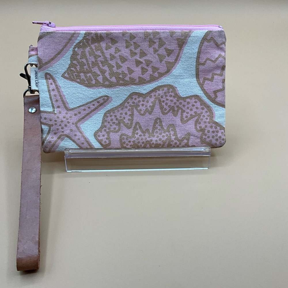 A Cool Rare Jana Lam Handmade Hawaii Aloha Print Zipper Coin Purse Wristlet
